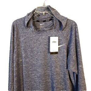 NWT Nike Swim UPF 40+ Mens XL Hydroguard Blue Heather Hoodie PullOver Dri Fit